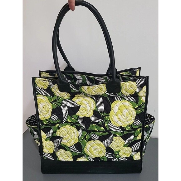 Vera Bradley La Neon Rose Black Tote-$112 MSRP EUC - Picture 2 of 13